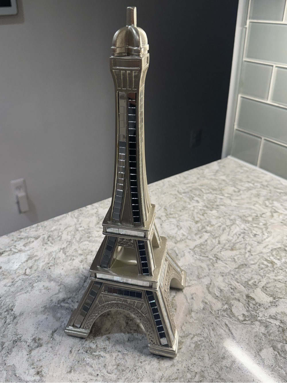 Eiffel Tower 14 Inches Tall With Glass Mirror Stones